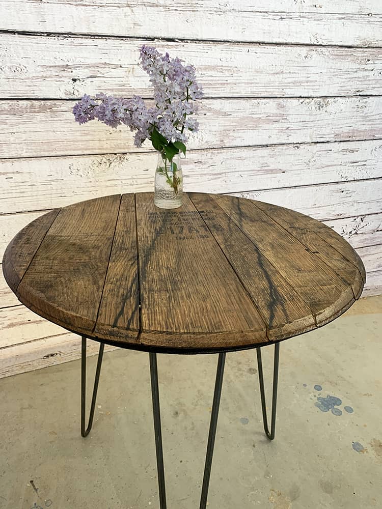 bourbon barrel table side table