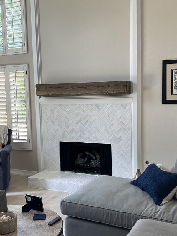 custom reclaimed wood mantel encinitas ca