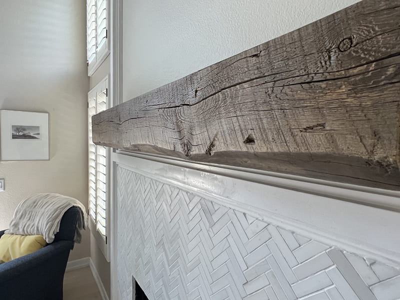 custom reclaimed wood mantel encinitas ca