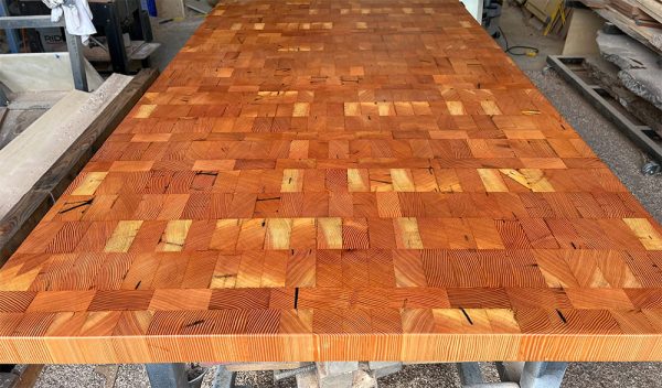 End Grain Tabletop in Ramona, CA Gives Old Wood a New Life