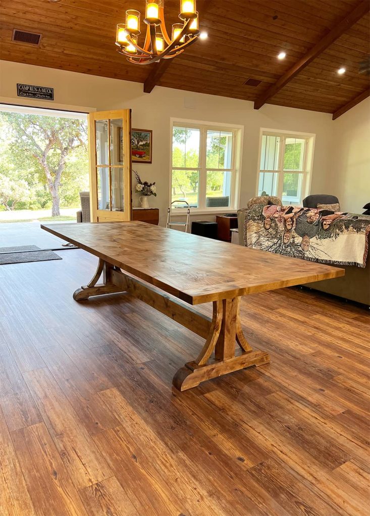 custom trestle dining table julian, ca