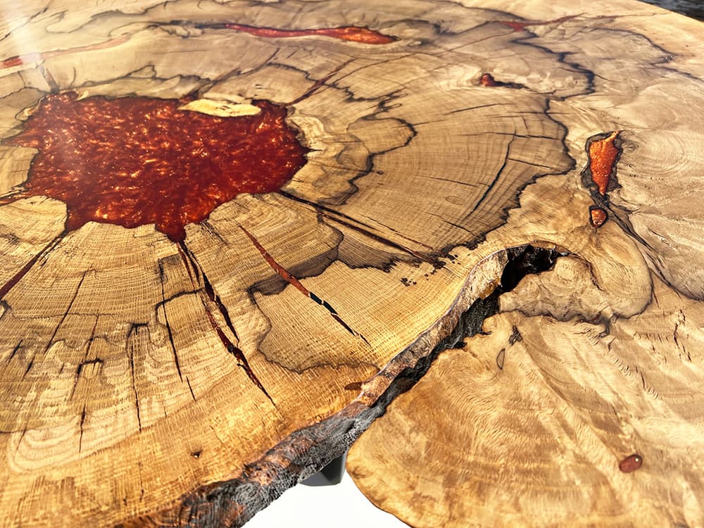 custom white oak coffee table jackson hole wyoming