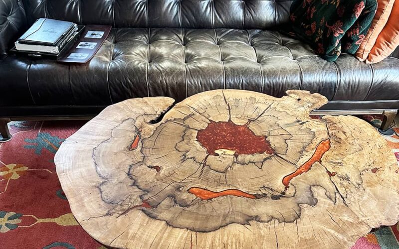 custom white oak coffee table jackson hole wyoming