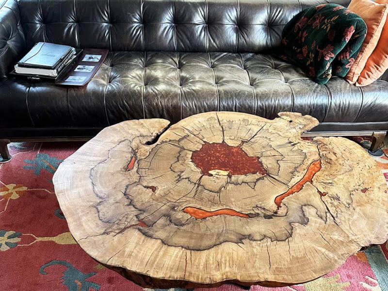 custom white oak coffee table jackson hole wyoming