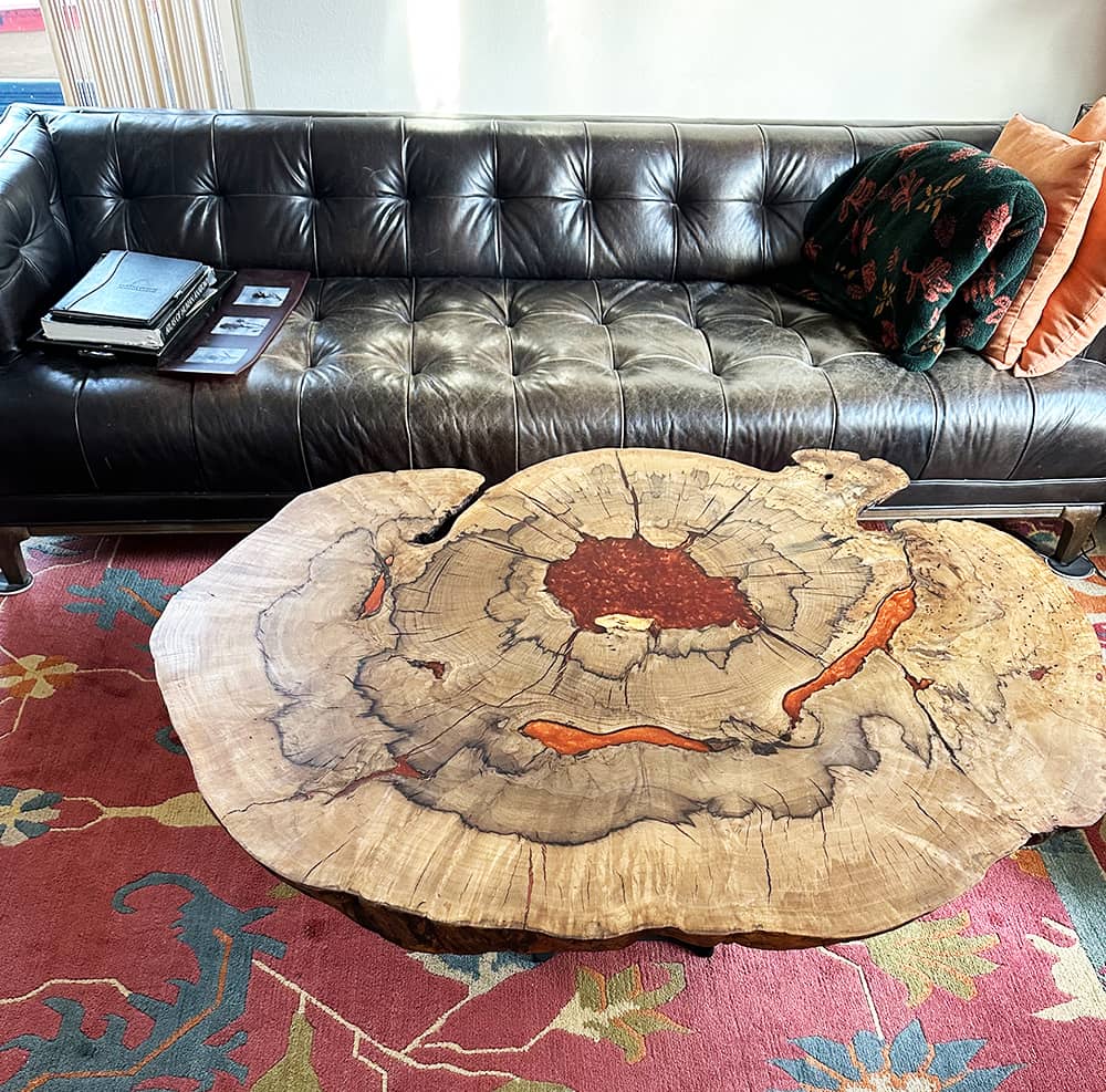 Custom Coffee Table Made from Spalted White Oak for a Jackson, WY Home