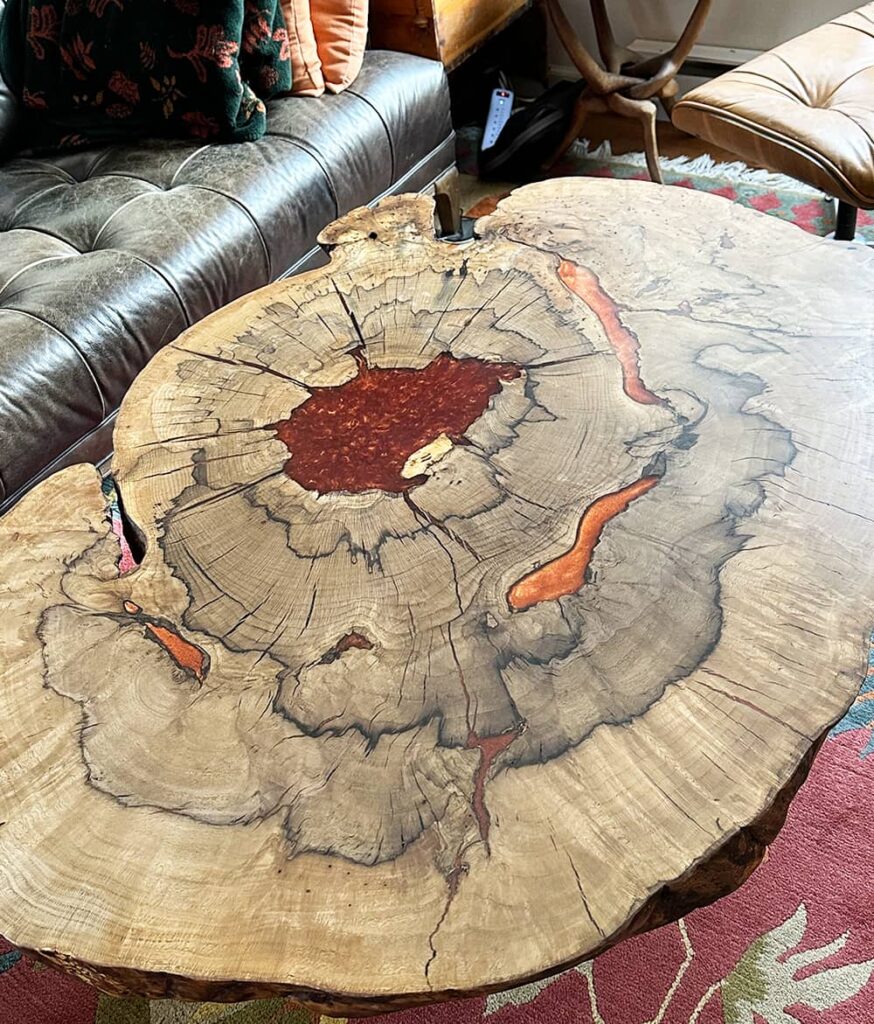custom white oak coffee table jackson hole wyoming